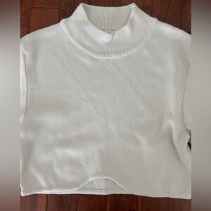 Cropped mint green, high neck, knitted long sleeve